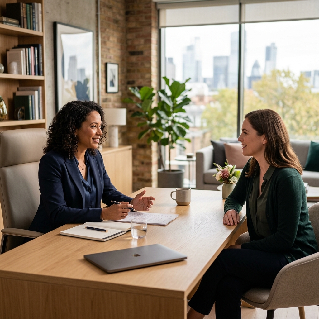 Monica Sotelo consulting with a client